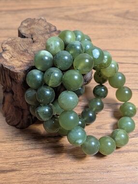 3 Xiuyan Jade 14mm Crystal Bracelets (ALL 3)